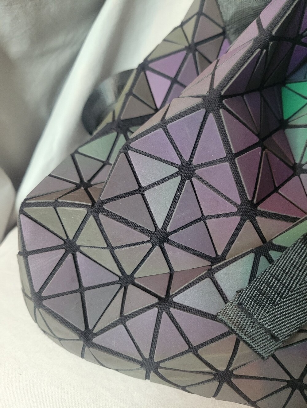 Reflective Iridescent Geometric Triangle Backpack (Reflective Colors In Photos) - Picture 7 of 15